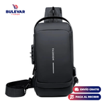 BOLSO MANOS LIBRES ANTIRROBO, CARGA USB, IMPERMEABLE